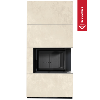 Каминокомплект Kratki PRO FLOKI OXIDE BIANCO угловое стекло справа Каминокомплект Kratki PRO FLOKI OXIDE BIANCO угловое стекло справа